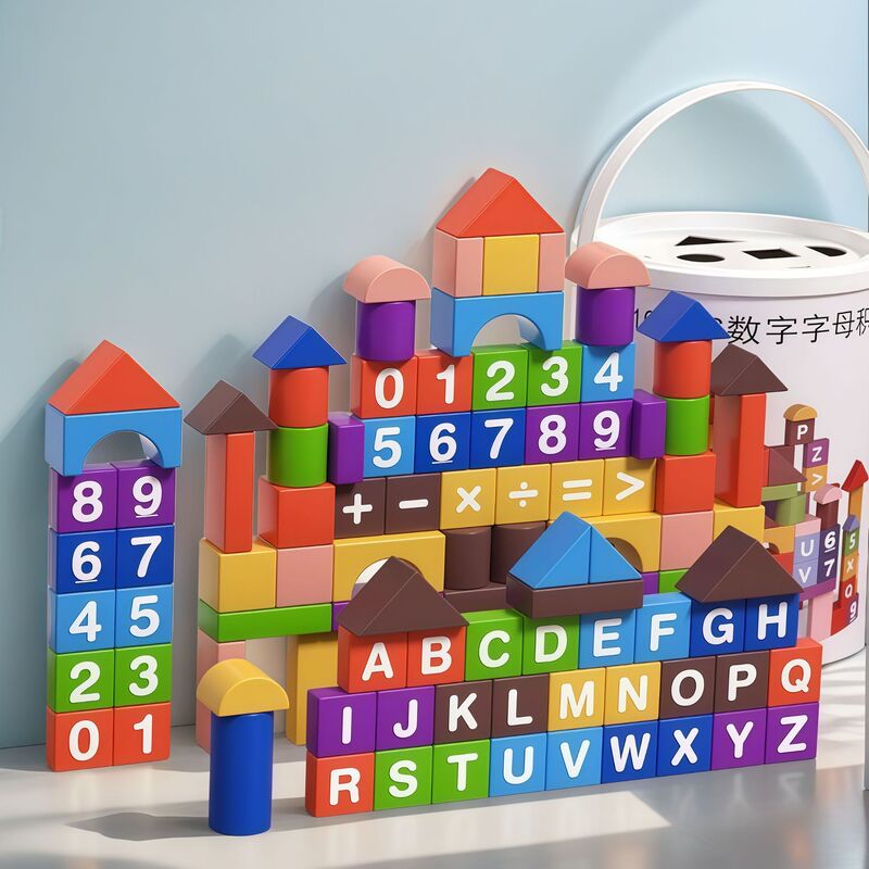 Early Education Educational Solid Wood Square Triangle Rectangular Volume Building Blocks Mathematics Teaching Aids Block Toy Manufacturer