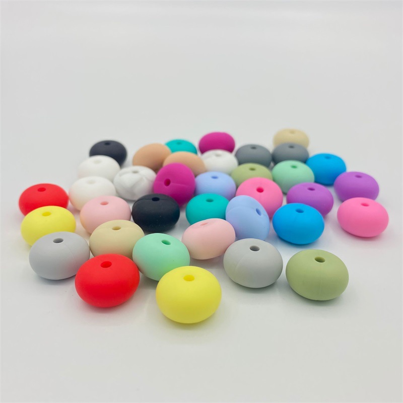 Baby and Maternal Products Hot Selling Bead Accessories Silicone Abacus Beads Food Grade Teething DIY Decorative Beads Wholesale