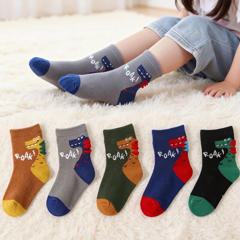 Spring and Autumn Kidsren's Socks Cotton Socks Baby Socks Baby Socks Floor Kidsren's Socks Kidsren's Students Mid-Tube Socks Sets Boys and Girls
