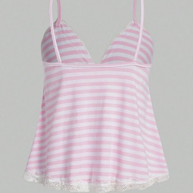 American-Style Women's Short Camisole Pajamas, Punk Style, Sexy V-Neck, Summer Lace Top Tank Top American-Style Women's Short Camisole Pajamas, Punk Style, Sexy V-Neck, Summer Lace Top Tank Top