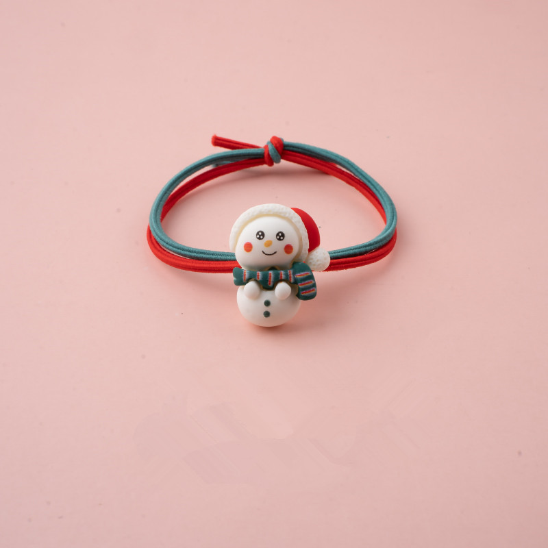 かわいいクリスマスの髪飾りひも日韓少女の髪ひも学生の髪輪ネット赤ins皮カバー子供の皮筋|undefined
