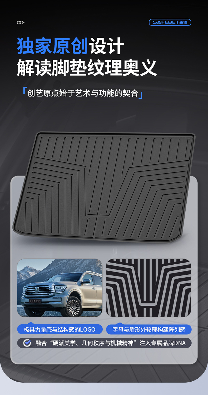 Suitable for Tank 300 New Energy 400 500 Special Vehicles, Tpe Car Trunk Mat Interior Accessories