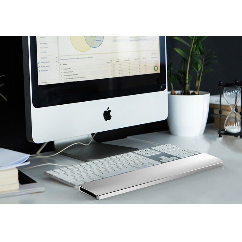 JIUSHARK Teclado mecánico de nueve tiburones, soporte de mano, soporte de muñeca, soporte de aleación de aluminio, centro de escritorio hueco, instalación gratuita, perforación