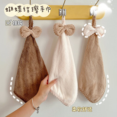Cute hand towel hanging absorbent lint-free kitchen household quick-drying hand towel coral velvet children's rag
