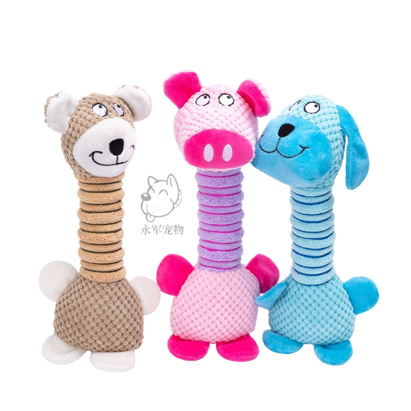 Трансграничная Amazon Pet Toy Собака Плюшевая игрушка со звуком укуса Длинная Шея Медведь Товары для домашних животных Кукла оптом