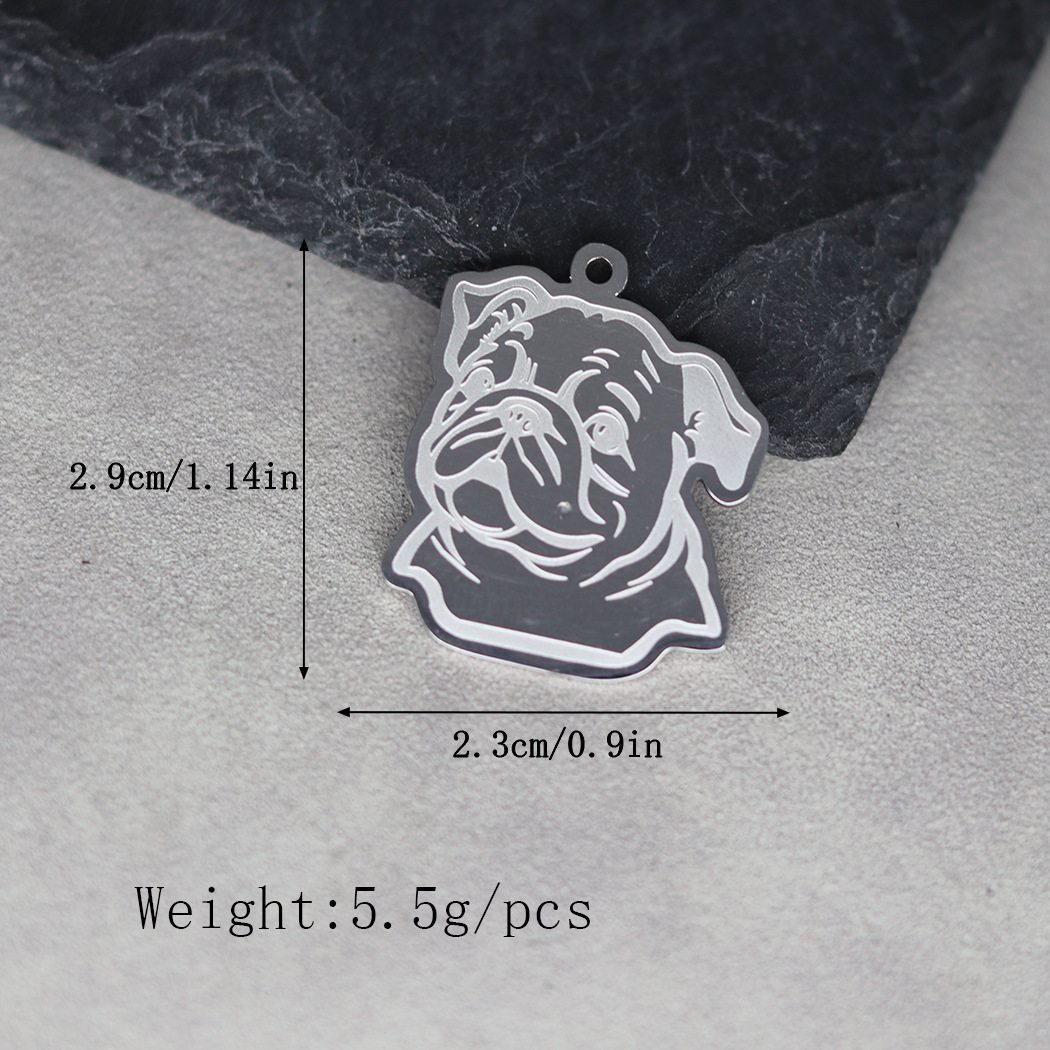 Plating Design 1 Piece 2.3*2.9cm 304 Stainless Steel Dog Pendant