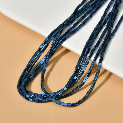 Beads diy Bracelet Necklace Earrings – Zərgərlik ara hissələri - 4-blue-triangular-column-33mm-1-piece-130-pieces