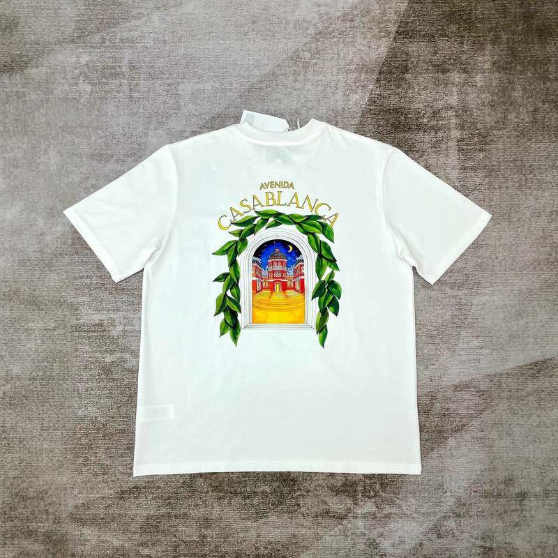 Casablanca Casablanca Digital Print Screen-Printed Short-Sleeve T-Shirt Independent Cross-Border Short-Sleeve E-Commerce Casablanca Casablanca Digital Print Screen-Printed Short-Sleeve T-Shirt Independent Cross-Border Short-Sleeve E-Commerce