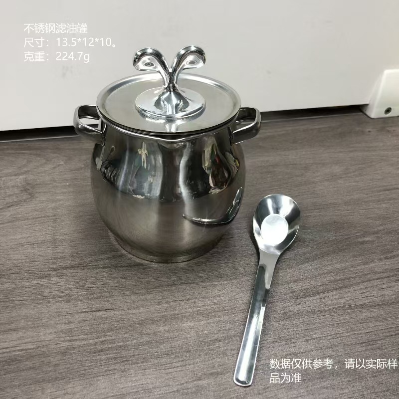 ステンレス鋼のラードタンク、オイルタンク、蓋付きオイルドラム、家庭用高温耐性キッチン、フィルター付きラードタンク、ドロップシッピング|undefined