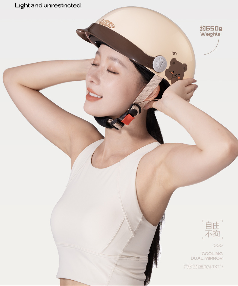 New National Standard Electric Vehicle Helmet for Men and Women, Summer Style Safety Helmet, Electric Motorcycle Sunshade, Sun Protection, Lightweight Half Helmet