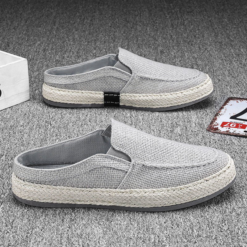 平底百搭时尚潮流简约男士休闲板鞋纯色休闲透气韩版懒人鞋