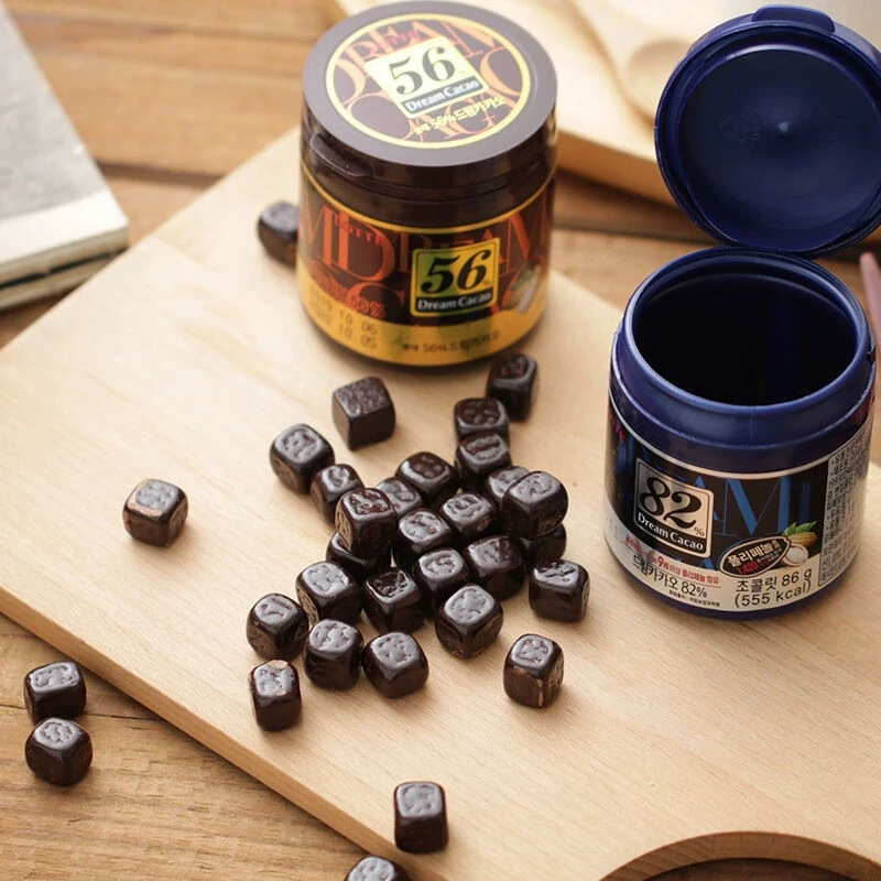 Импортированный шоколад Lotte Dream Dark Chocolate Bean 56%72%82%Pure Cylonic консервы 86 г