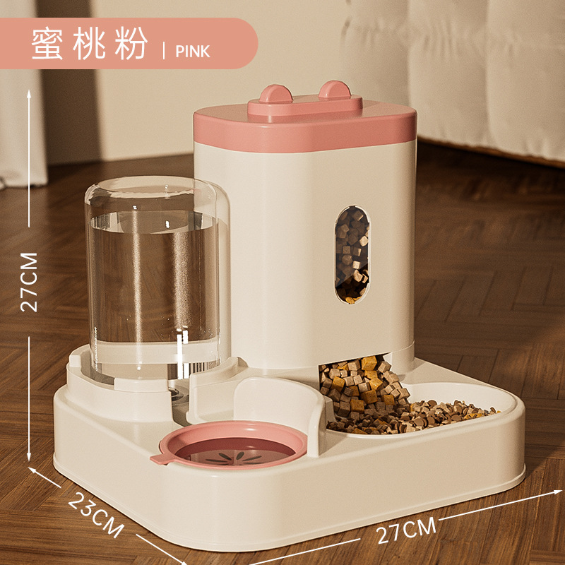 Dispensador de agua para perros y gatos Alimento para gatos Alimentador automático Tazón para perros y gatos Cubo de almacenamiento de granos Dispensador para perros Suministros para mascotas