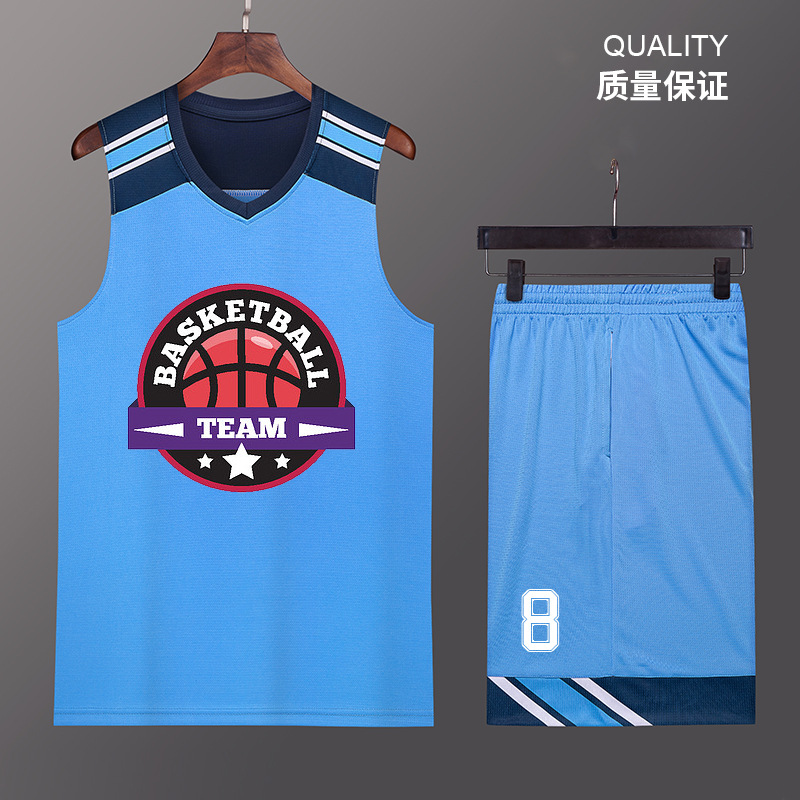 Basketball uniform suit men's custom student competition uniform American narrow shoulder training uniform women's vest basketball jersey customization