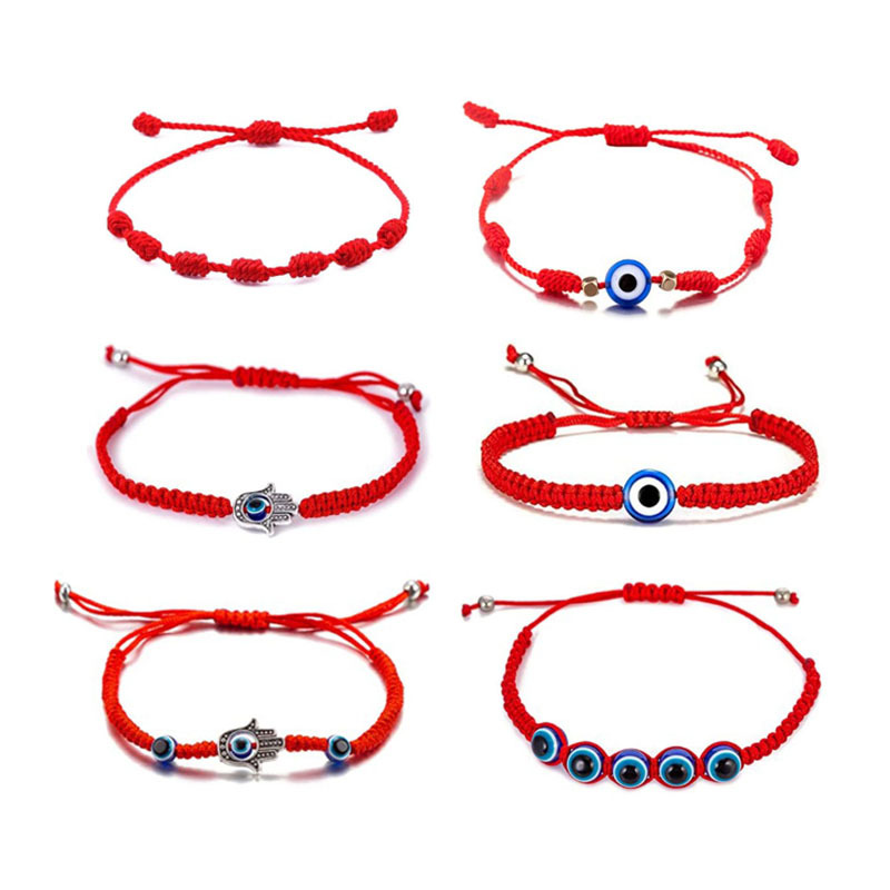 Simple Style Devil's Eye Palm Glass Rope Unisex Bracelets display picture 3