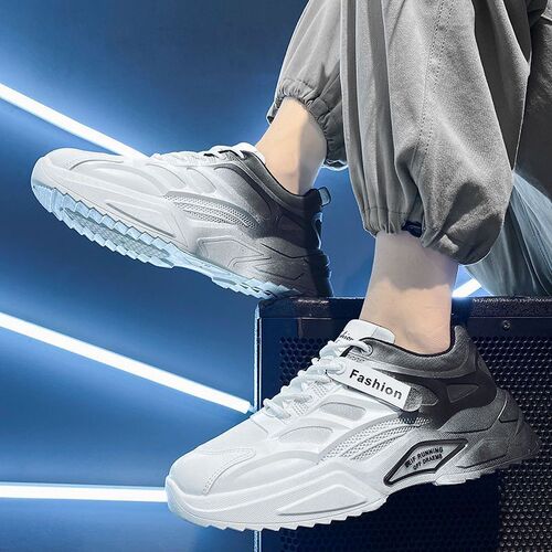 Dad's shoes for men  spring new gradient running sneakers trendy casual shoes students breathable shoes for men