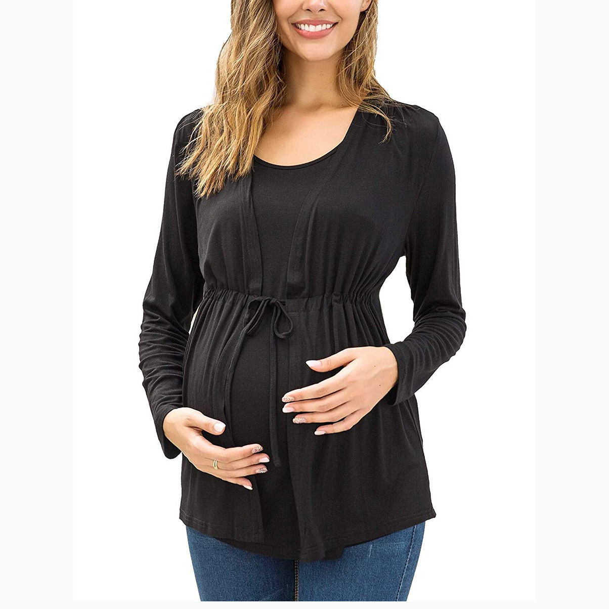 Casual Classic Style Solid Color Spandex Polyester Maternity Clothing display picture 2