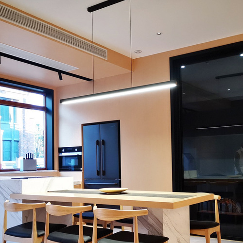 Restaurant chandelier modern minimalist Nordic minimalist dining table bar office living room led strip designer lighting
