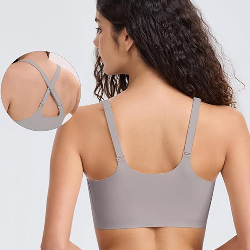 Transfronterizos para chaleco de cintura sin trazas cojín de pecho cintura cruzada ropa interior chaleco tipo bra deportivo sin anillo de acero comercio exterior
