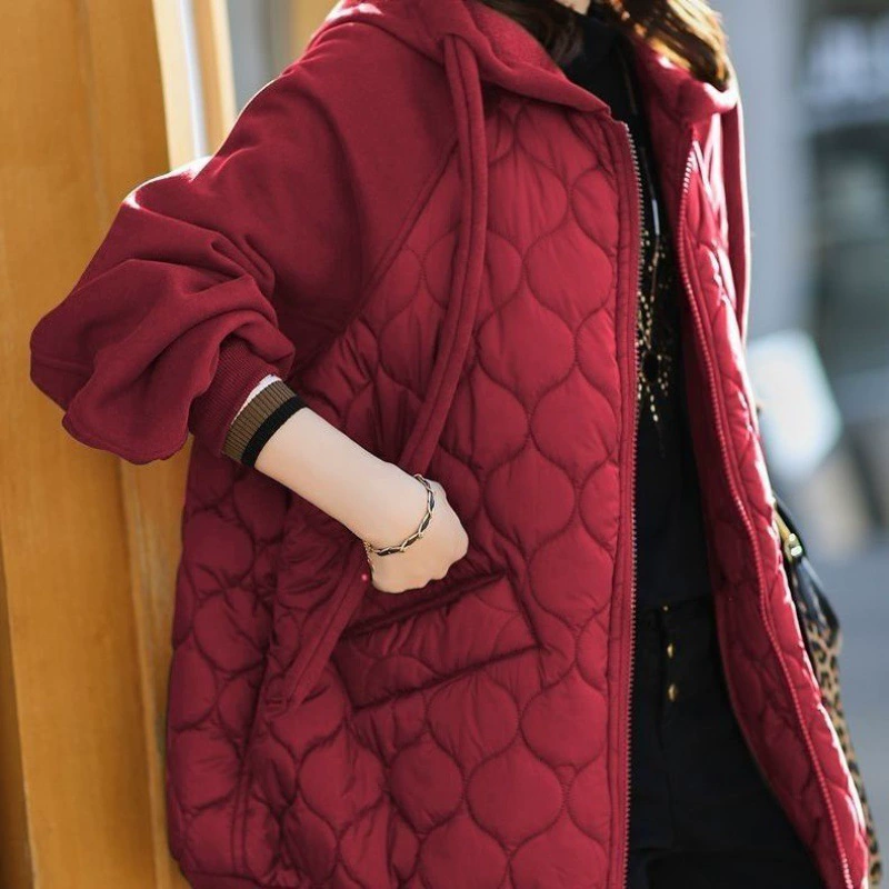 Худи, вместительный модный пуховик с пухом, европейский стиль, plus size