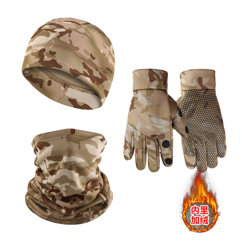 invierno gorra de camuflaje guantes de ciclismo guantes tácticos de caza al aire libre