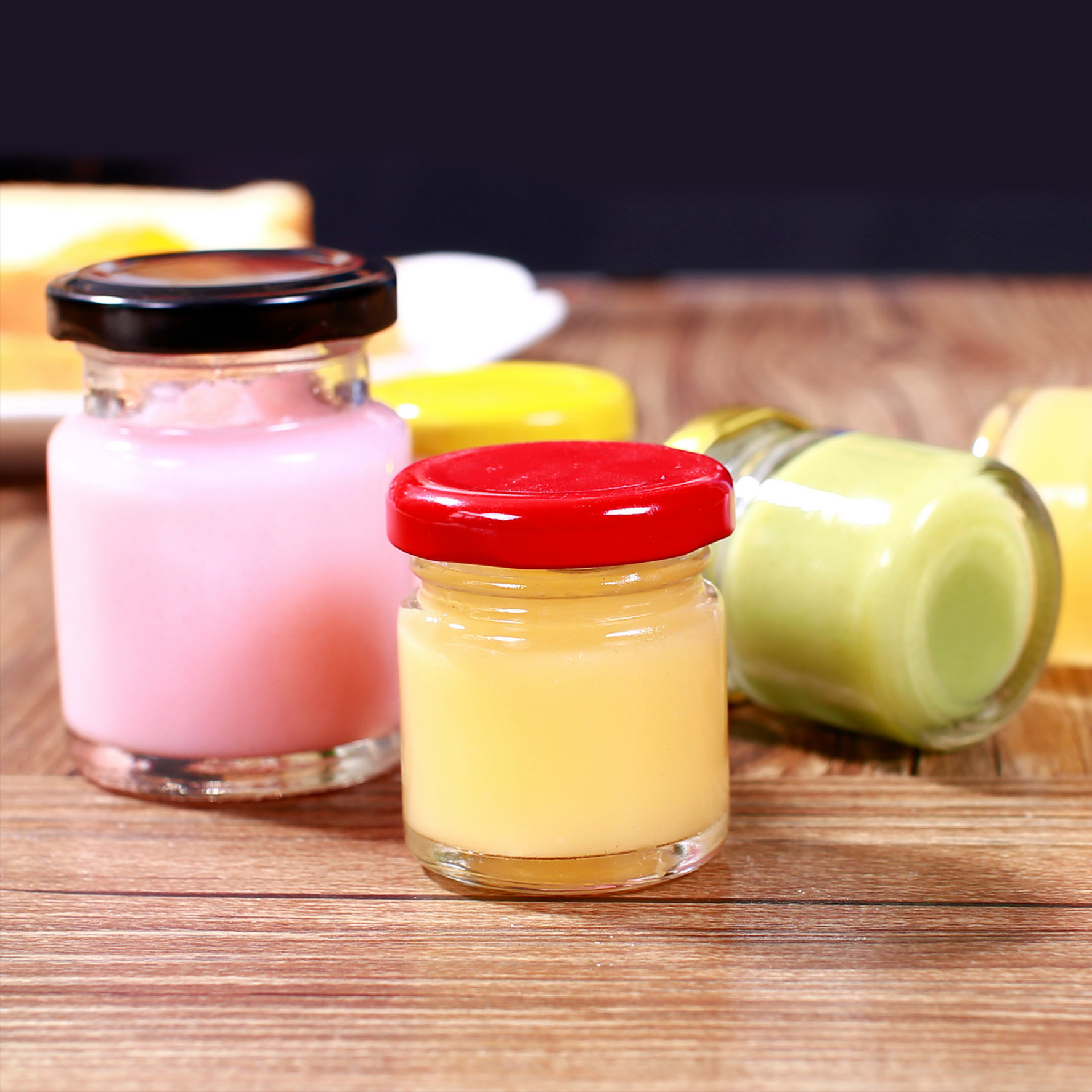 玻璃喜蜜瓶鱼子酱瓶蜂蜜瓶六棱玻璃果酱瓶燕窝瓶透明空瓶子批发