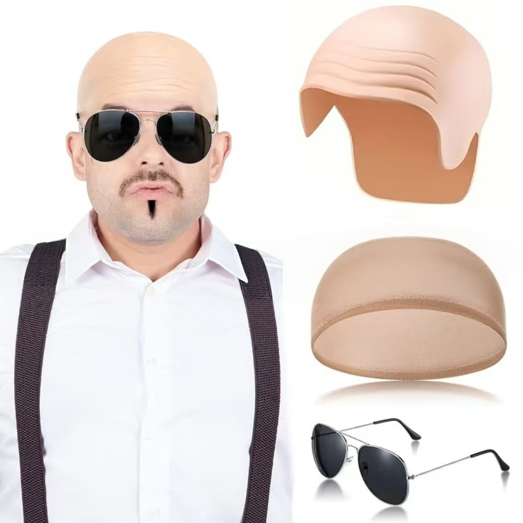 Fabricantes al por mayor orejas cortas de Halloween látex baldía cubierta de cabeza sin afeitar espectáculo de gala máscara cospla image 18