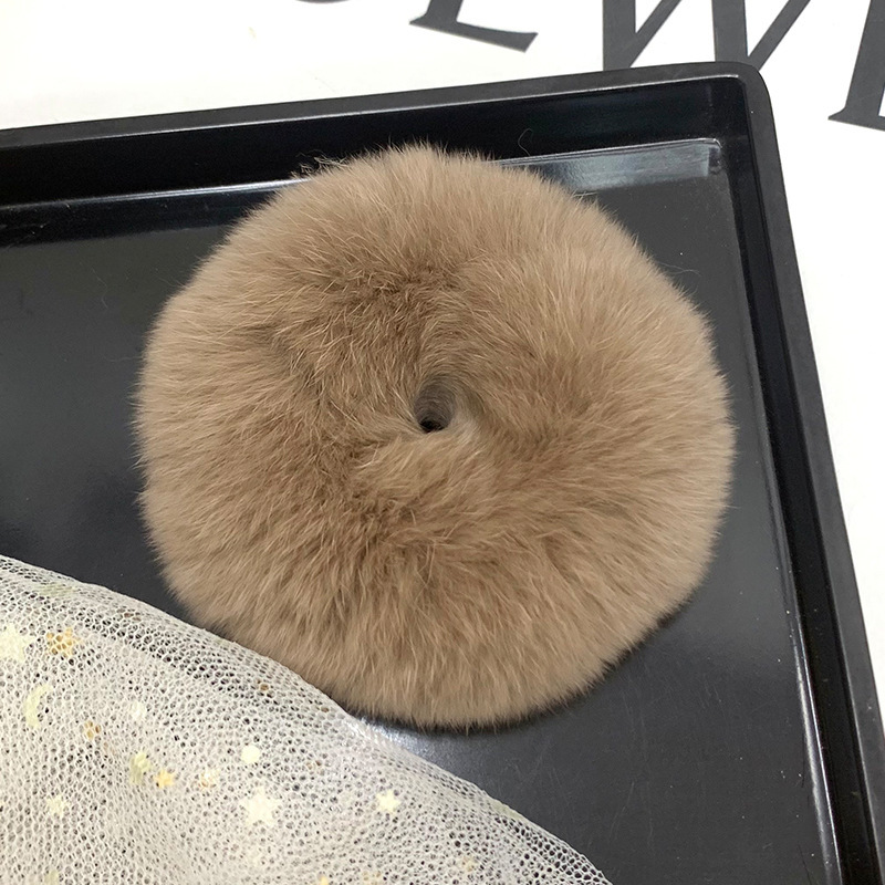 韓国のシンプルな本物のウサギの毛の大腸の髪の輪が可愛いです。|undefined