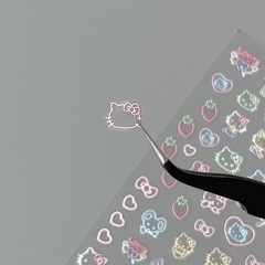 KT 猫エンボス加工立体ネイルアートステッカー韓国 3D 学生かわいい diy 防水マニキュアドーパミンネイルステッカー