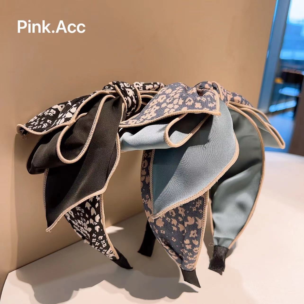 日韓系～早春代購復古精緻小碎花立體大版多層鎖邊蝴蝶結髮箍發卡