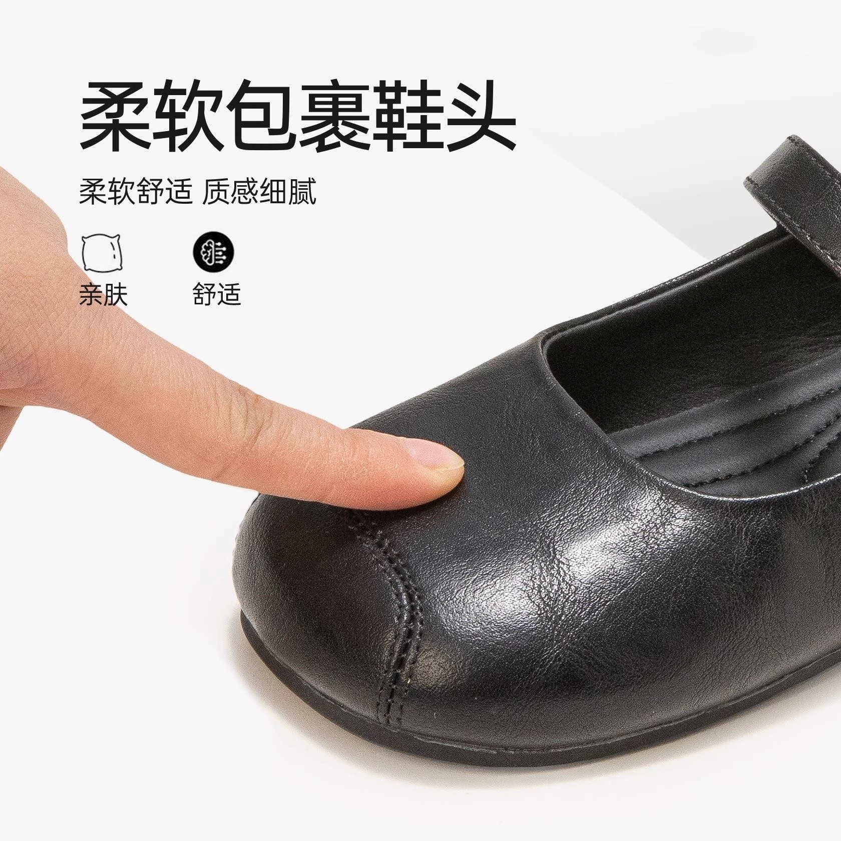 Обувь из кожи, маленький костюм принцессы, осенняя обувь для девочек, западный стиль, мягкая подошва