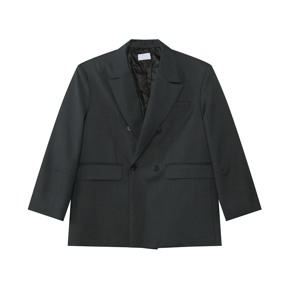 MTLCLOTHES Hombres| Nueva sensación de alto nivel estereoscópico hombro ancho ligero cojín de hombro abrigo recto pantalones casuales