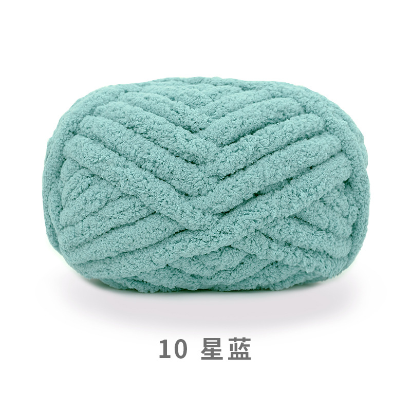 Bola de nieve gato cola 2cm grueso dedo bufanda lana DIY hecho a mano Super gruesa tira de hielo hilo tejido manta nido mascota