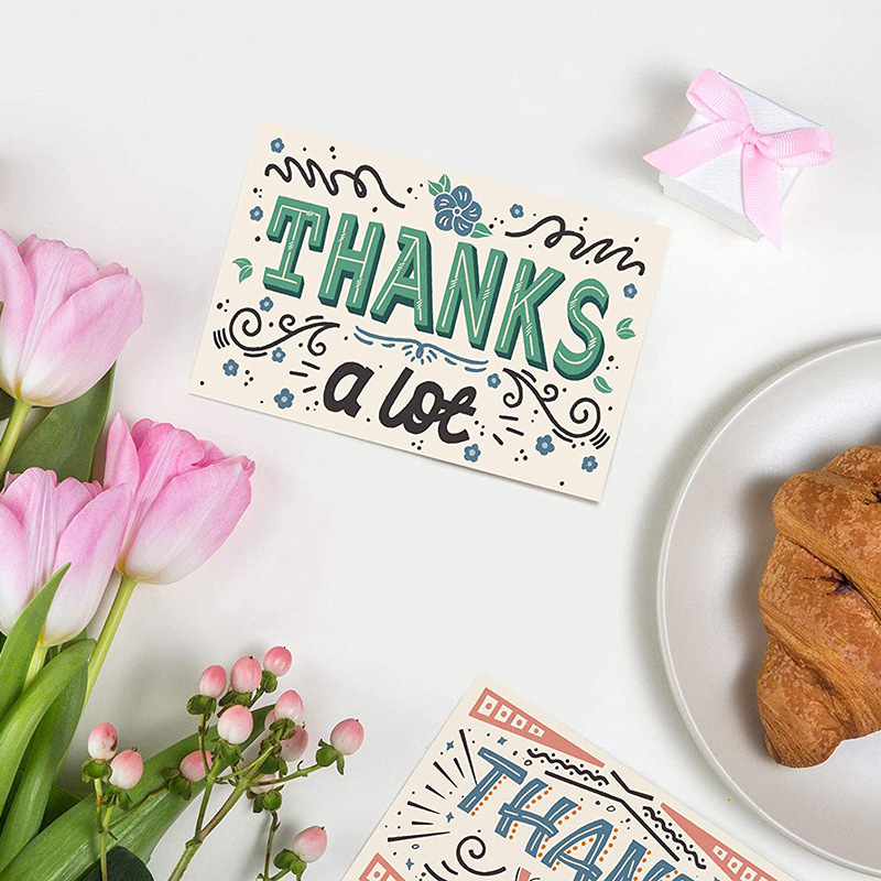 Bulk Colorful Retro Thank You Card Copperplate Paper Card Amazon Gift Card