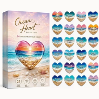 跨境独立站新品 海洋之心 圣诞树装饰亚克力挂件倒计时日历盲盒
