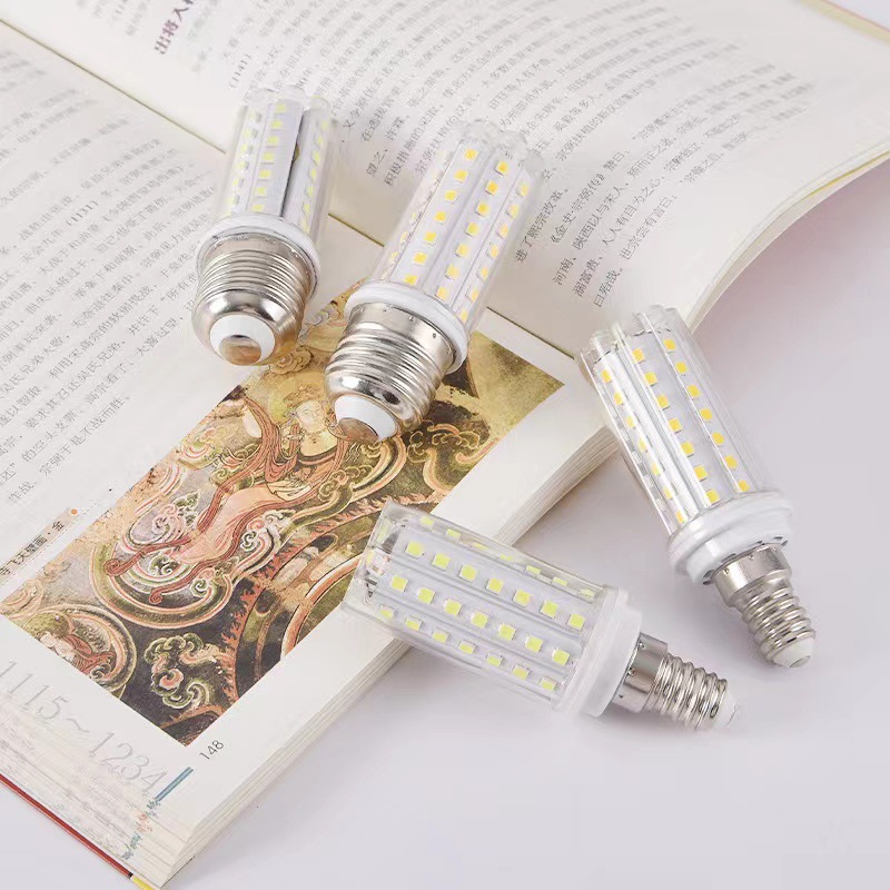 LED bulb three-color changing pendant light E14 small screw base corn light for home E27 large screw base super bright energy-saving light