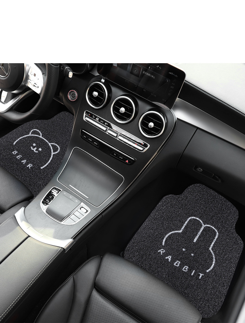Car mat universal non-slip easy-to-care mat cartoon dirt-resistant wear-resistant can be cut silk ring mat a generation of hair