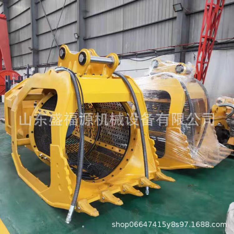 Excavator drum sand separation grid drum screen washing pebble sieving bucket