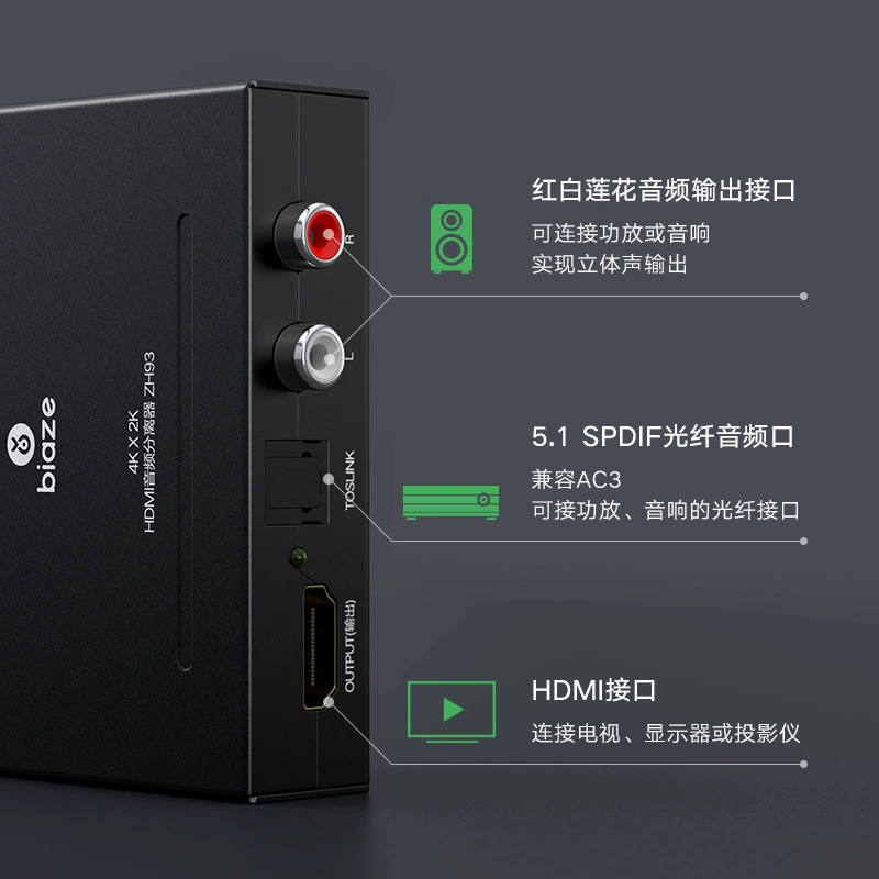 Китайский HDMI аудио HDMI к HDMI4K оптоволоконный конвертер аудио 5.1 канал DTS HD разделитель
