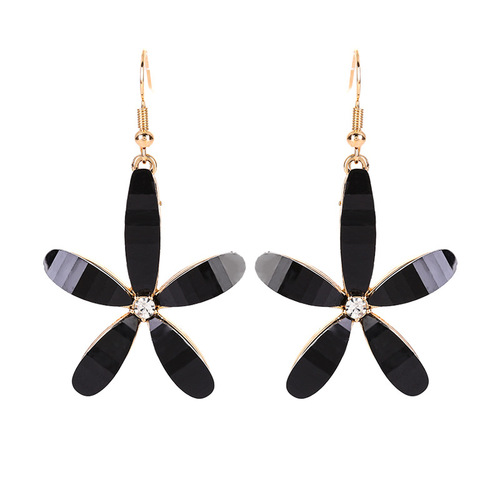 New Style Trendy Internet Celebrity Elegant Earrings Women's Exaggerated Petal Earrings Personality Retro Ear Hooks Super Shiny Fashionable Earrings for Women