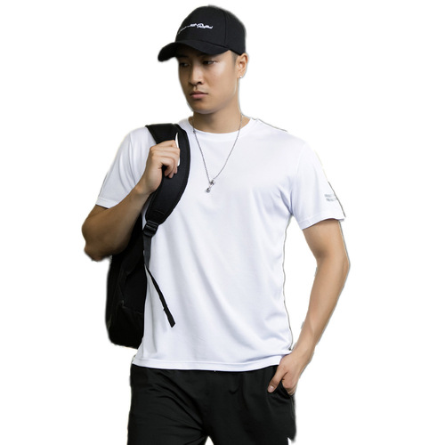 Loose mesh fitness clothing for men in summer large size breathable quick-drying t-shirt training running sweat short-sleeved sportswear
