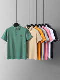 阿里虎 Мужская летняя элитная футболка polo, с вышивкой, короткий рукав