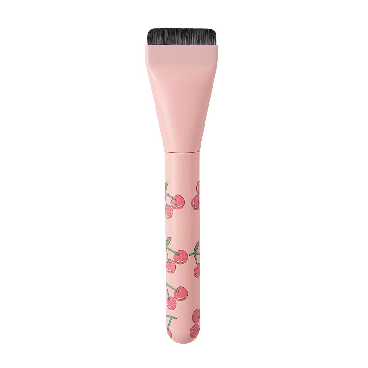 Flat foundation brush, electroplated plastic handle, portable flat‑head makeup brush