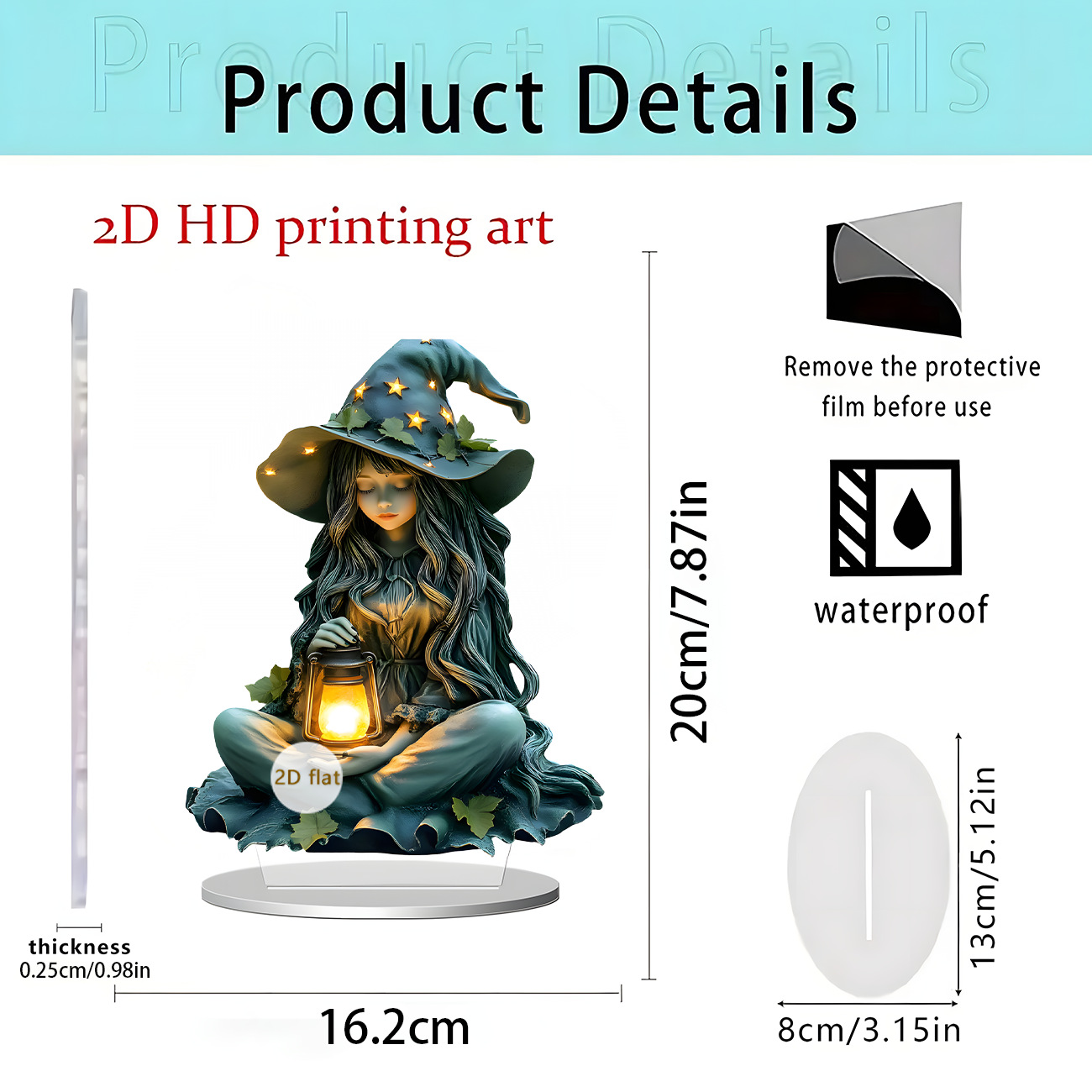 Nuevos productos transfronterizos de Halloween estilo oscuro acrílico plano 2D decoración de escritorio decoración para el hogar decoración de vacaciones