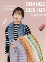 Новая легкая пуховая куртка TikTok для женщин, осень-зима, повседневный жилет, модный жилет с воротником-стойкой