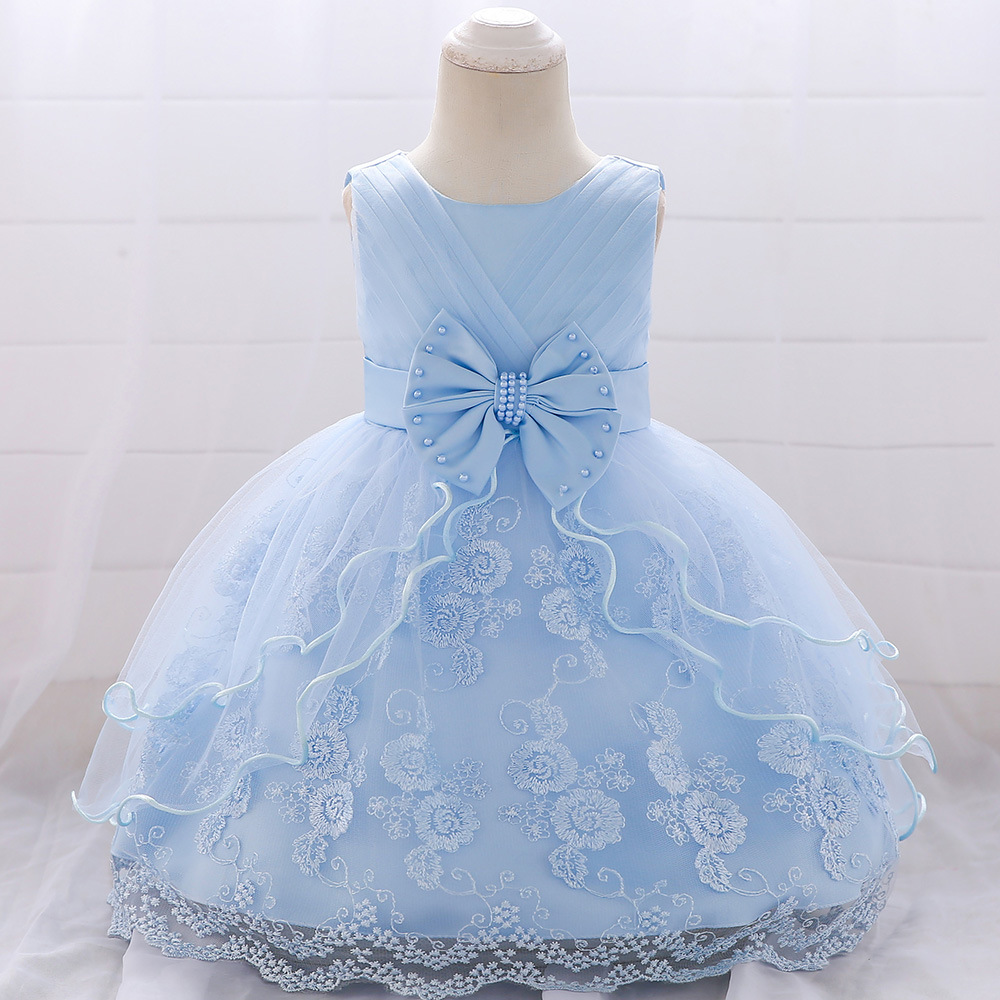 Vestido de princesa floral para niñas pequeñas, estilo nuevo 2026, para bebés de 1 año y niñas de 100 días, ideal para ocasiones transfronterizas.
