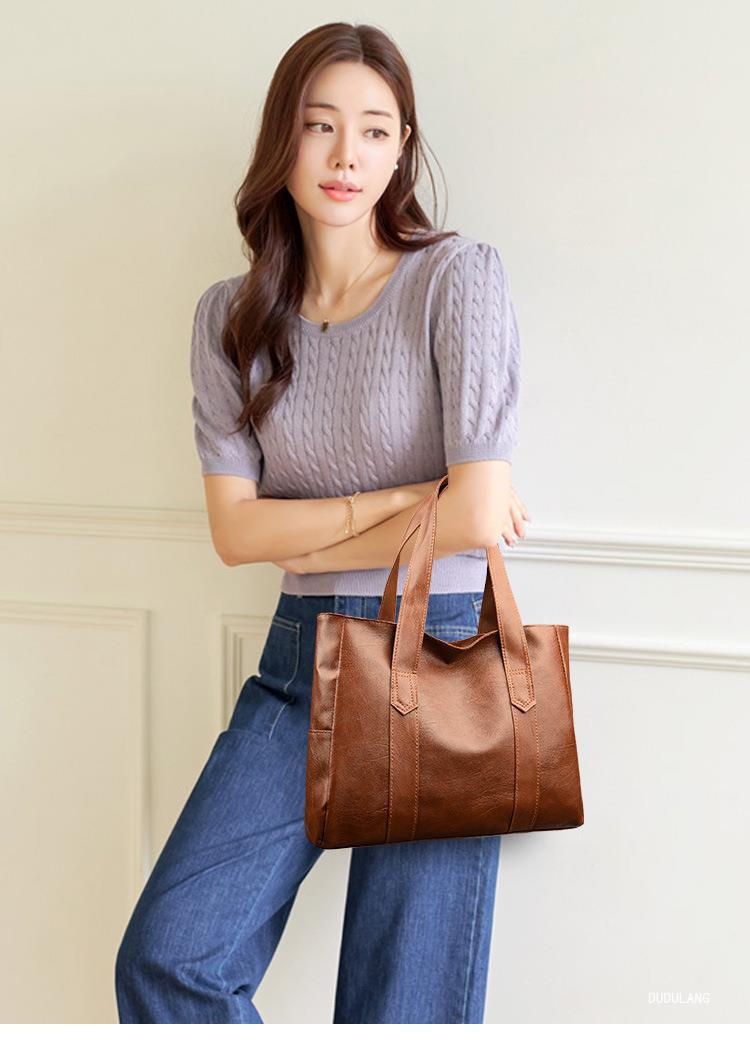 Shoulder Tote Bag For Women, Large Capacity Soft Leather Handbag_voghion.com