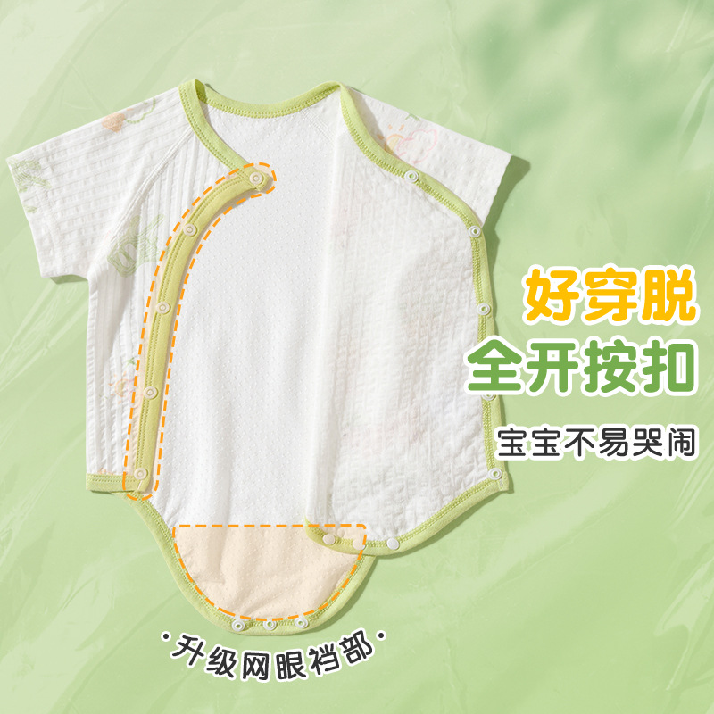 Bebé mono verano luna llena bebé manga corta algodón fino verano hombres y mujeres triangulares ropa de pedo ropa nueva