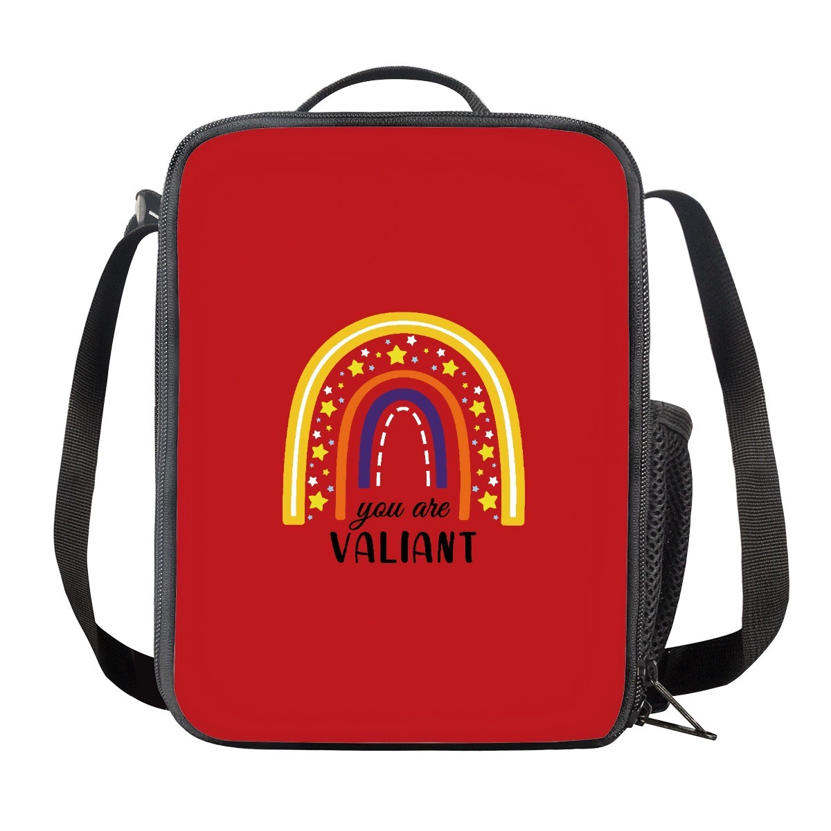 Прямые продажи Amazon: разноцветная сумка для обеда с арочной печатью, портативная сумка через плечо, сумка для пикника с дизайном и картинками