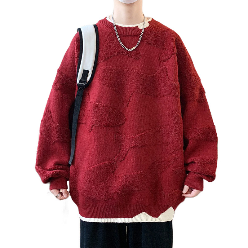 Explosiones transfronterizas de tamaño grande falso de dos piezas de camisetas de punto suéter toallas de hombre bordadas tridimensionales de otoño y invierno fábrica de chaqueta al por mayor